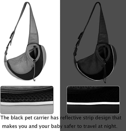 Dog Sling Carrier, Breathable Mesh Puppy Carrier, Portable Travel Cat Sling, Adjustable Dog Pet Carriers Bag, Pet Travel Safe Sling Bag Carrier