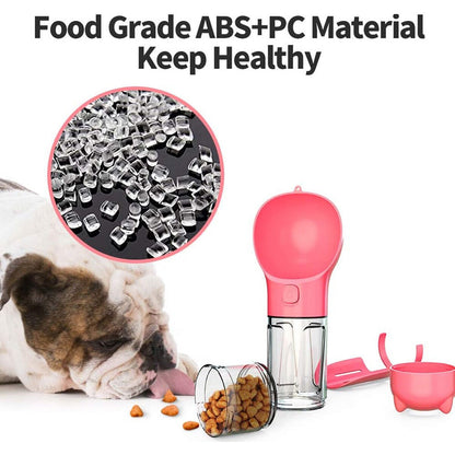 Portable Pet Water Bottle Dog Travel Bowl Dispenser Waste Disposal Bags Outdoor