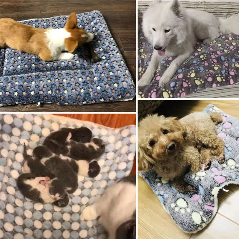 Flannel Pet Sleeping Mat Dog Bed Cat Litter Puppy Bed Dog Sofa Lovely Mattress Cushion for Small Large Dog Blanket for Winter