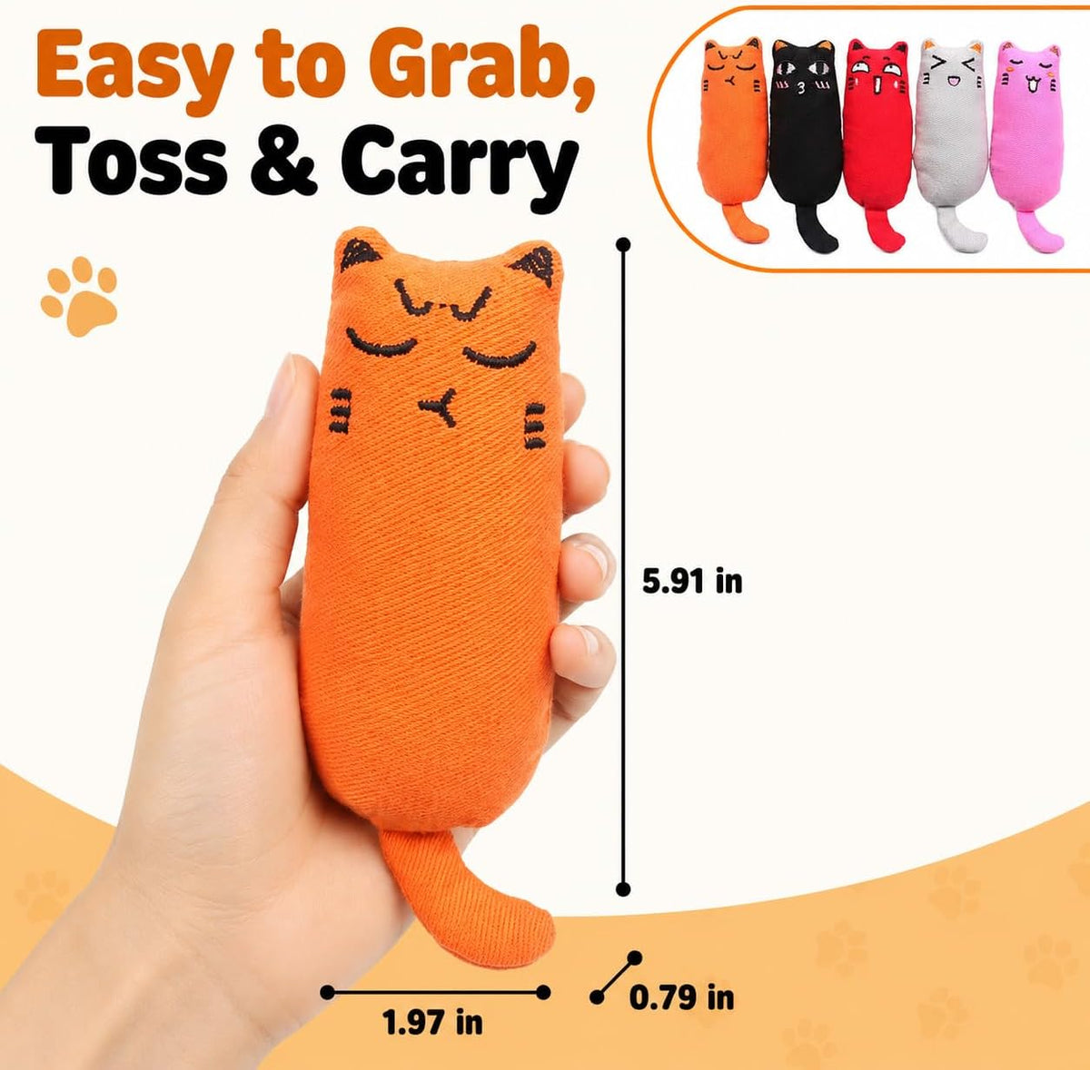 5Pcs Bite Resistant Catnip Toy for Cats,Catnip Filled Cartoon Mice Cat Teething Chew Toy