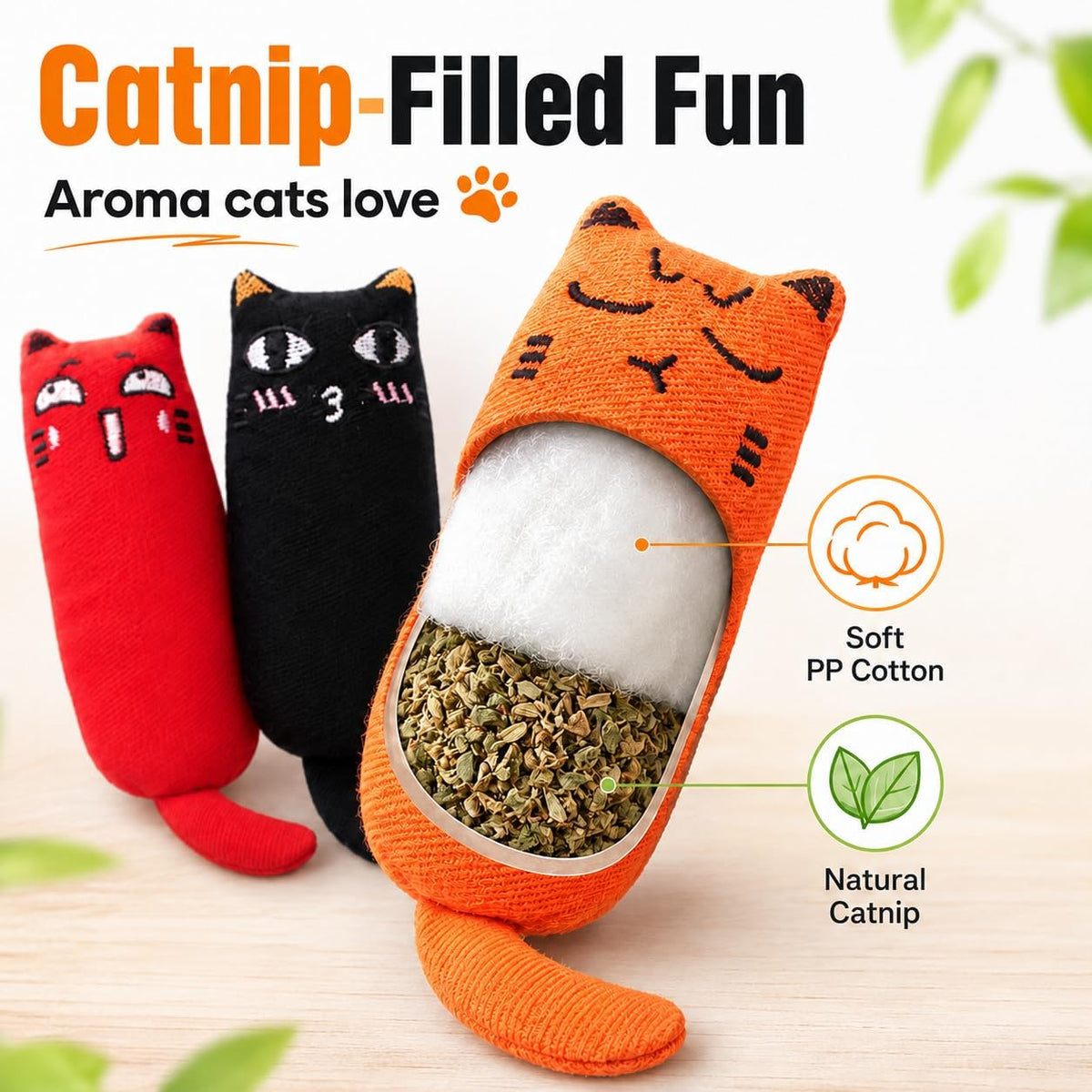 5Pcs Bite Resistant Catnip Toy for Cats,Catnip Filled Cartoon Mice Cat Teething Chew Toy