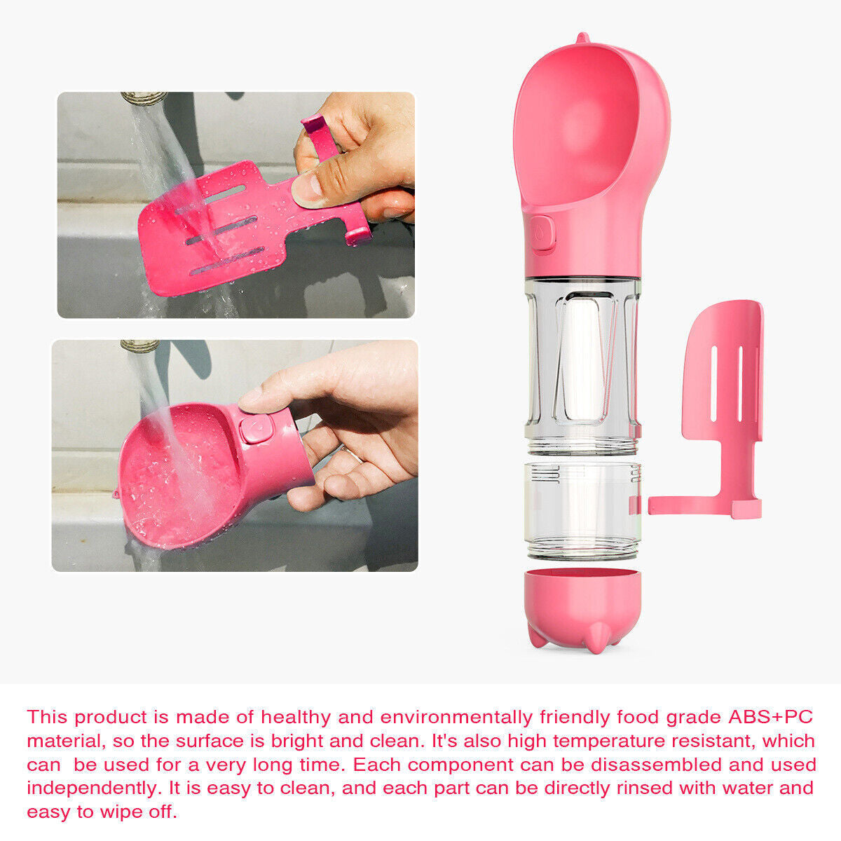 Portable Pet Water Bottle Dog Travel Bowl Dispenser Waste Disposal Bags Outdoor