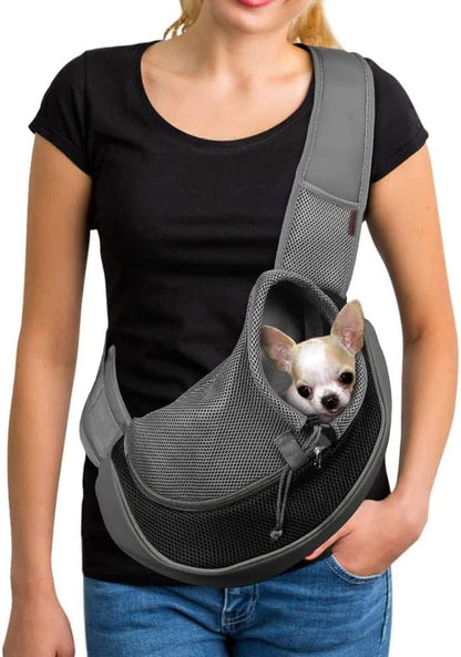 Dog Sling Carrier, Breathable Mesh Puppy Carrier, Portable Travel Cat Sling, Adjustable Dog Pet Carriers Bag, Pet Travel Safe Sling Bag Carrier